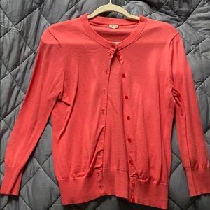 Coral J Crew Cardigan